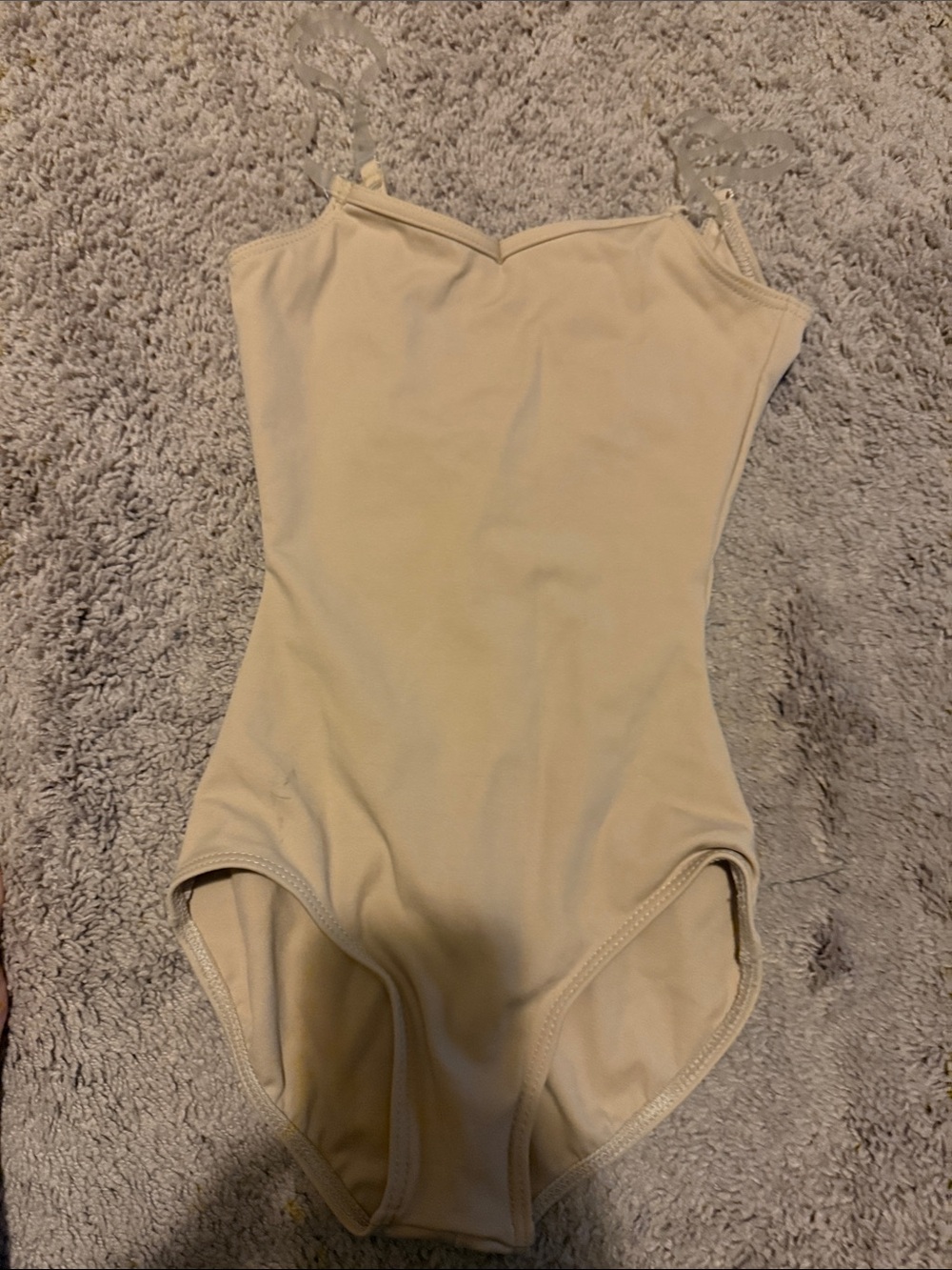 Capezio ladies XS Cream under piece leotard skating dress or dance